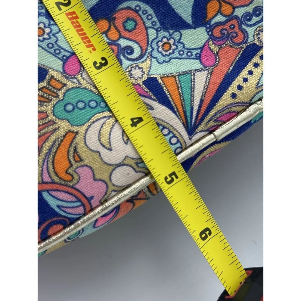 Spartina 449 Bohème Small Cosmetic Case Pouch Linen Gold Full Zip Vibrant